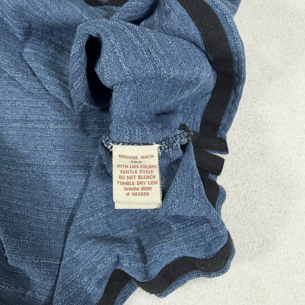 Carbon 2 Cobalt Blue Ombré Long Sleeve Slub Henley Mens Large Long Sleeve - Picture 5 of 5